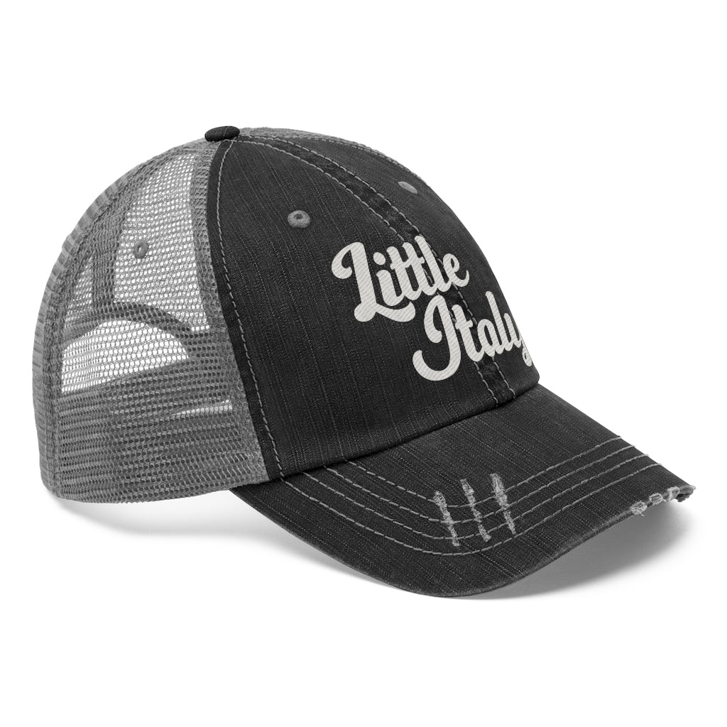 Little Italy Script Logo Vintage Look Unisex Trucker Hat