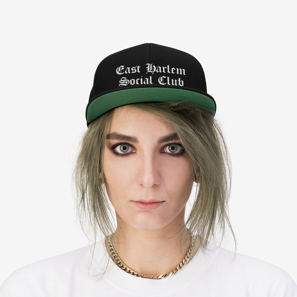 East Harlem Social Club Unisex Flat Bill Hat